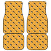 Yellow Boston Terrier Pattern Print Front and Back Car Floor Mats