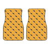 Yellow Boston Terrier Pattern Print Front Car Floor Mats