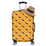 Yellow Boston Terrier Pattern Print Luggage Cover