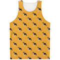 Yellow Boston Terrier Pattern Print Men's Tank Top