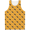 Yellow Boston Terrier Pattern Print Men's Tank Top