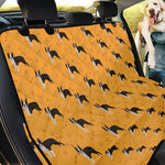 Yellow Boston Terrier Pattern Print Pet Car Back Seat Cover