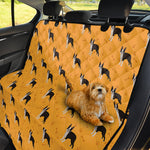 Yellow Boston Terrier Pattern Print Pet Car Back Seat Cover