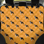 Yellow Boston Terrier Pattern Print Pet Car Back Seat Cover