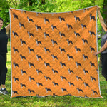 Yellow Boston Terrier Pattern Print Quilt