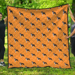 Yellow Boston Terrier Pattern Print Quilt