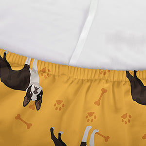 Yellow Boston Terrier Pattern Print Sofa Cover