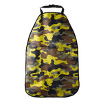 Yellow Brown And Black Camouflage Print Car Seat Organizers