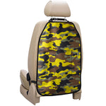 Yellow Brown And Black Camouflage Print Car Seat Organizers
