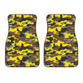 Yellow Brown And Black Camouflage Print Front Car Floor Mats