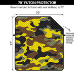 Yellow Brown And Black Camouflage Print Futon Protector
