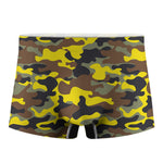Yellow Brown And Black Camouflage Print Men's Boxer Briefs