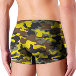 Yellow Brown And Black Camouflage Print Men's Boxer Briefs