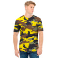Yellow Brown And Black Camouflage Print Men's T-Shirt