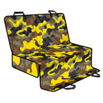 Yellow Brown And Black Camouflage Print Pet Car Back Seat Cover