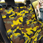 Yellow Brown And Black Camouflage Print Pet Car Back Seat Cover