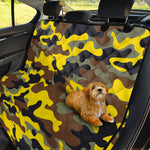 Yellow Brown And Black Camouflage Print Pet Car Back Seat Cover