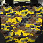 Yellow Brown And Black Camouflage Print Pet Car Back Seat Cover