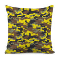 Yellow Brown And Black Camouflage Print Pillow Cover