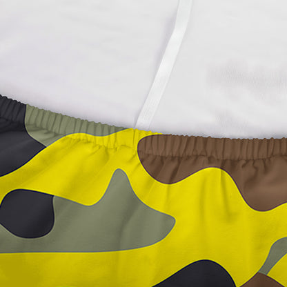 Yellow Brown And Black Camouflage Print Sofa Cover