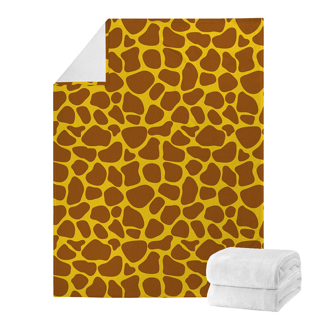 Yellow Brown Giraffe Pattern Print Blanket