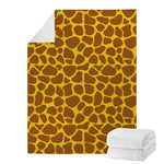 Yellow Brown Giraffe Pattern Print Blanket