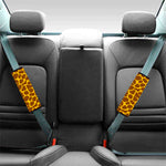 Yellow Brown Giraffe Pattern Print Car Seat Belt Covers