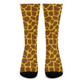 Yellow Brown Giraffe Pattern Print Crew Socks