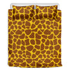 Yellow Brown Giraffe Pattern Print Duvet Cover Bedding Set