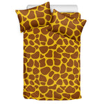 Yellow Brown Giraffe Pattern Print Duvet Cover Bedding Set