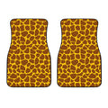 Yellow Brown Giraffe Pattern Print Front Car Floor Mats