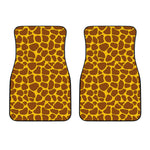Yellow Brown Giraffe Pattern Print Front Car Floor Mats