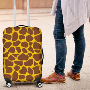Yellow Brown Giraffe Pattern Print Luggage Cover GearFrost
