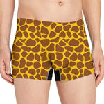 Yellow Brown Giraffe Pattern Print Men's Boxer Briefs
