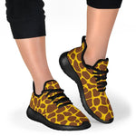 Yellow Brown Giraffe Pattern Print Mesh Knit Shoes GearFrost