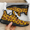 Yellow Brown Giraffe Pattern Print Mesh Knit Shoes