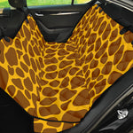 Yellow Brown Giraffe Pattern Print Pet Car Back Seat Cover