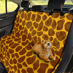 Yellow Brown Giraffe Pattern Print Pet Car Back Seat Cover
