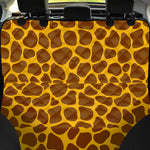 Yellow Brown Giraffe Pattern Print Pet Car Back Seat Cover