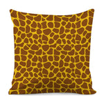 Yellow Brown Giraffe Pattern Print Pillow Cover