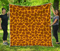 Yellow Brown Giraffe Pattern Print Quilt