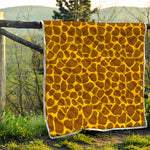 Yellow Brown Giraffe Pattern Print Quilt
