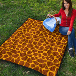Yellow Brown Giraffe Pattern Print Quilt