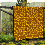Yellow Brown Giraffe Pattern Print Quilt