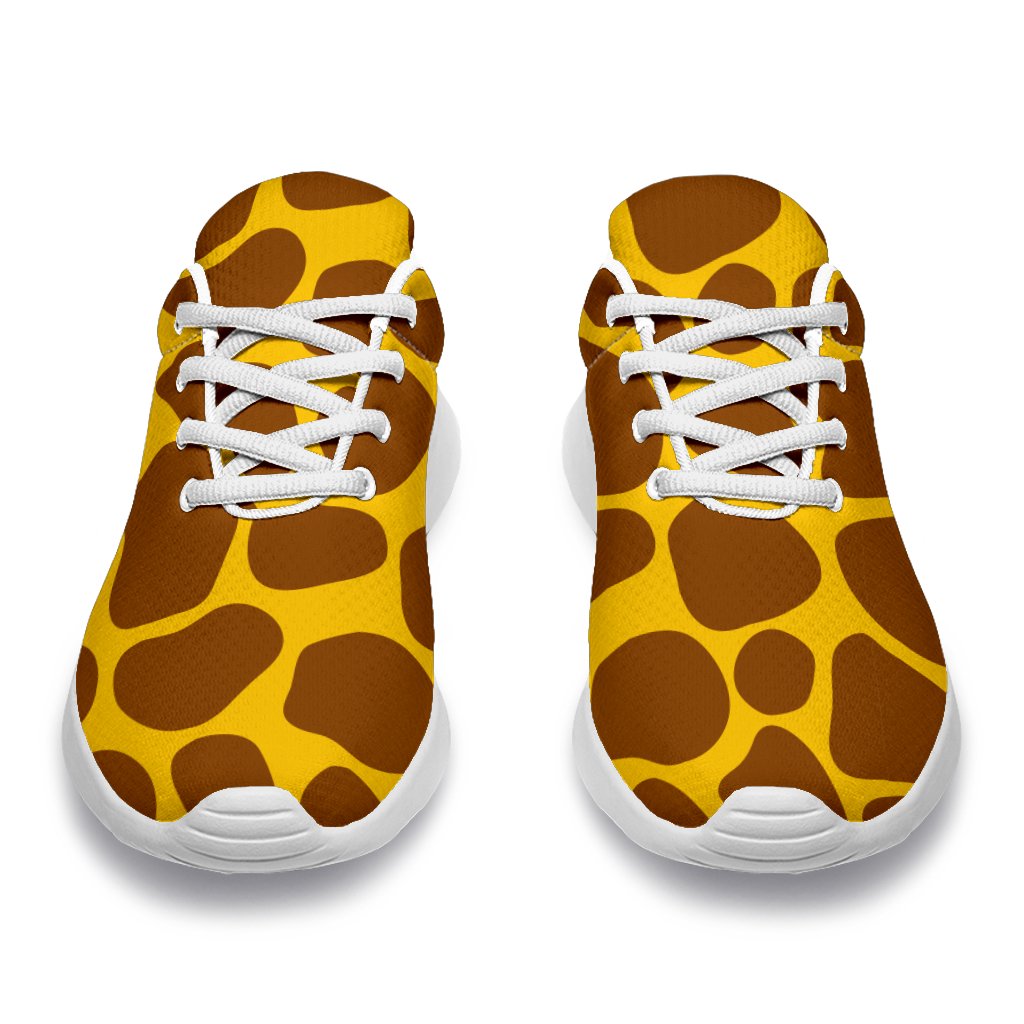 Yellow Brown Giraffe Pattern Print Sport Shoes GearFrost