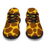 Yellow Brown Giraffe Pattern Print Sport Shoes GearFrost