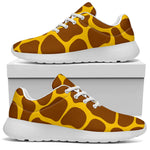 Yellow Brown Giraffe Pattern Print Sport Shoes GearFrost