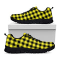 Yellow Buffalo Plaid Print Black Running Shoes