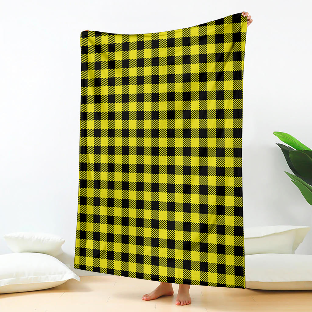 Yellow Buffalo Plaid Print Blanket
