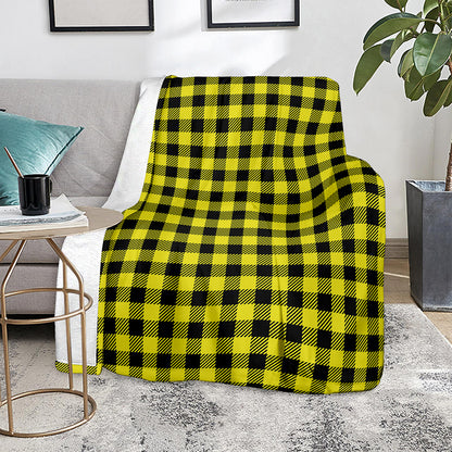 Yellow Buffalo Plaid Print Blanket